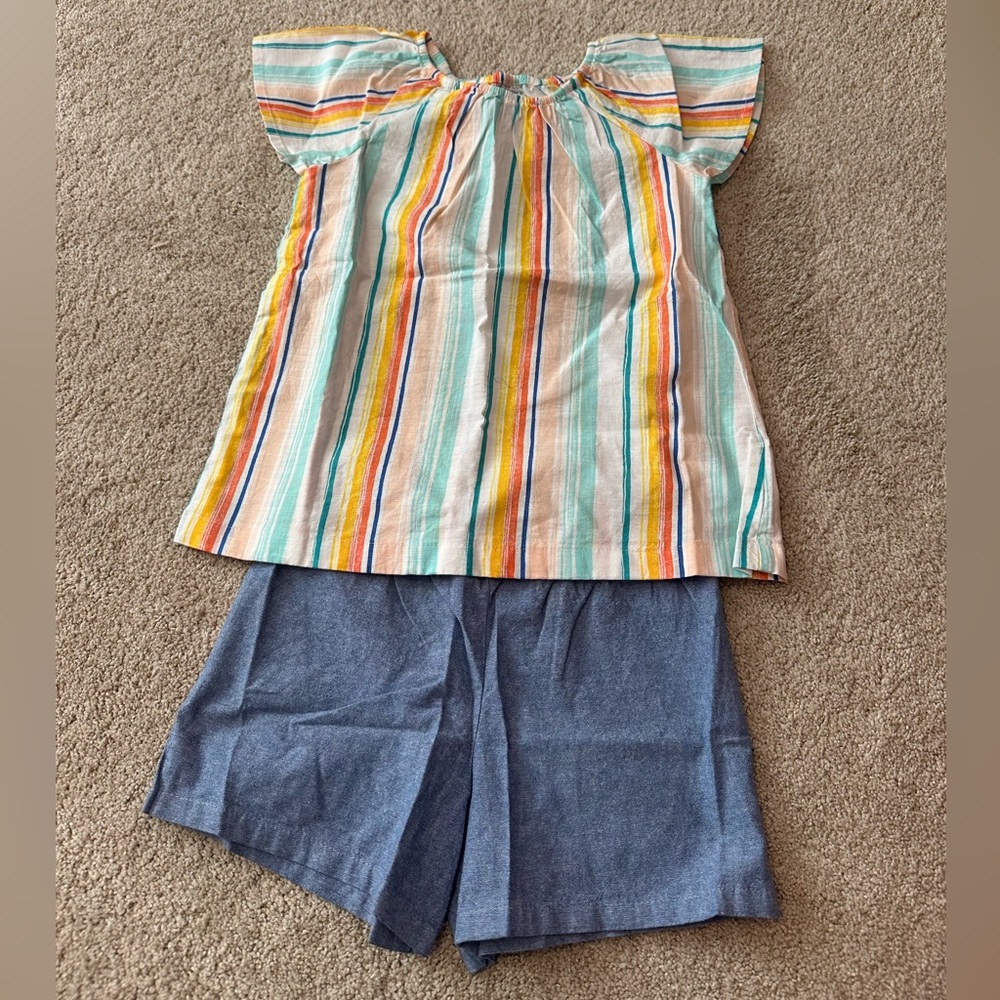Carter's Multicolor Striped Top and Shorts Set